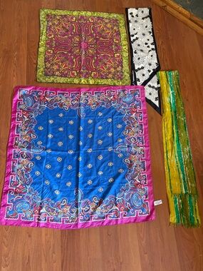Vera Neumann Silk Scarf Lot of 4, Vintage Style, Nice!